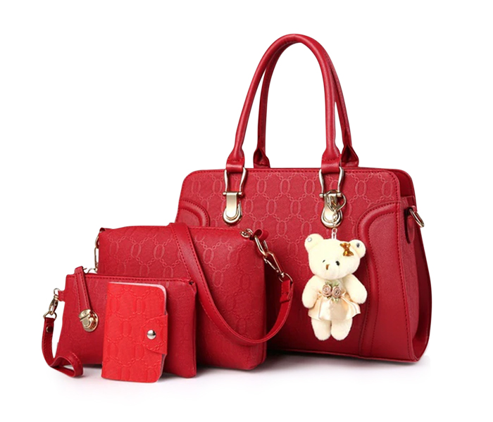 Ellen Alligator EL02 Ladies Tote Handbags 4Pcs - Red - Zoom Image