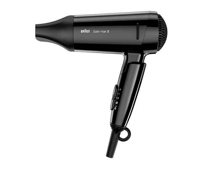 Braun HD-350 1600W Satin Hair 3 Style & Go Travel Hair Dryer, Black - Zoom Image 1