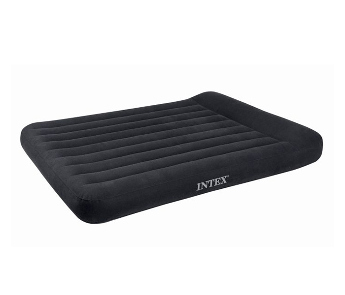 Intex ZX-66781 Inflatable Pillow Rest Classic Queen Size Airbed with Electric Pump - Black - Zoom Image 1