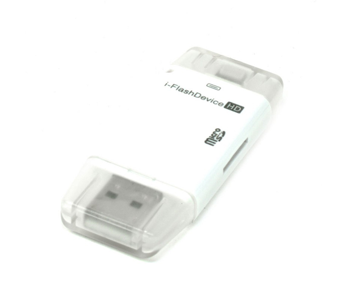 Trands TR-OT734 iPhone OTG Micro SD Card Reader - White - Zoom Image 1