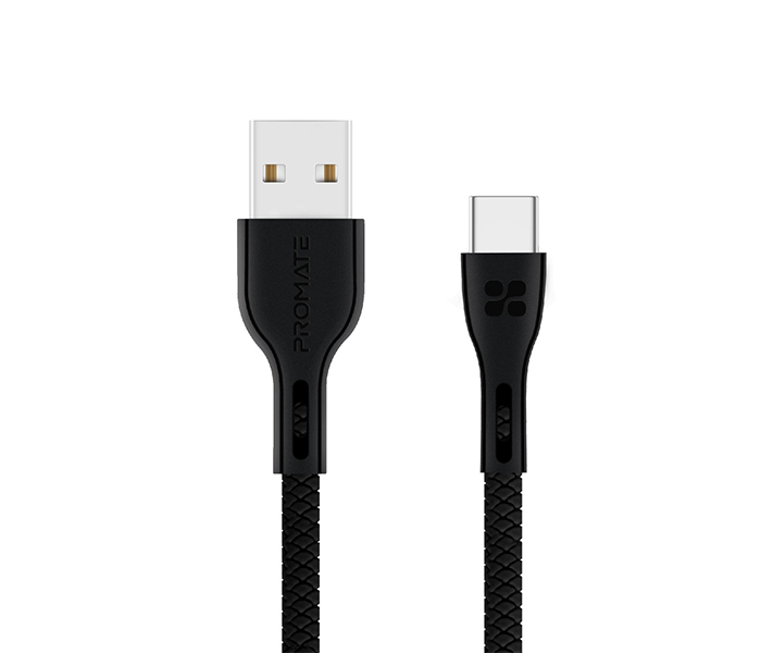 Promate Powerbeam-C USB to USB Type C Fast Charging Cable with Over-Current Protection - 1.2 Metre, Black - Zoom Image 7