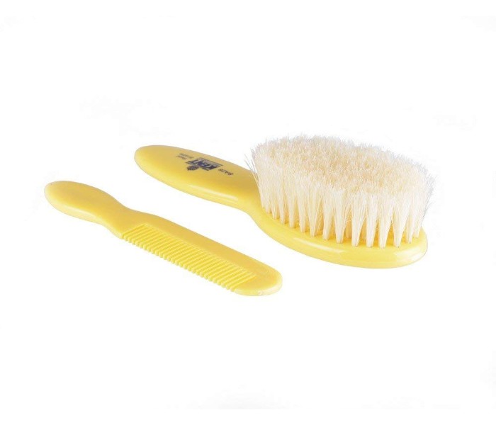 Kent BA28 Super Soft Pure White Bristle Brush and Comb Set Yellow - Zoom Image 5