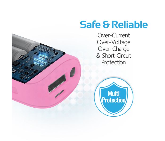 Promate Aid Bar-2 2500 mAh Ultra Compact Universal Power Bank, Pink - Zoom Image 6