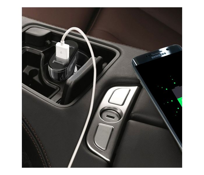 Promate Turbo-QC3 Quick Charge 3.0 42W 3 Port USB Ultra Fast Car Charger, Black - Zoom Image 2