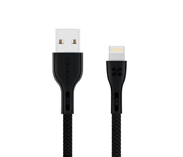 Promate Powerbeam-i Lightning to USB-A Charging Cable - 1.2 Metre, Black - Zoom Image 7