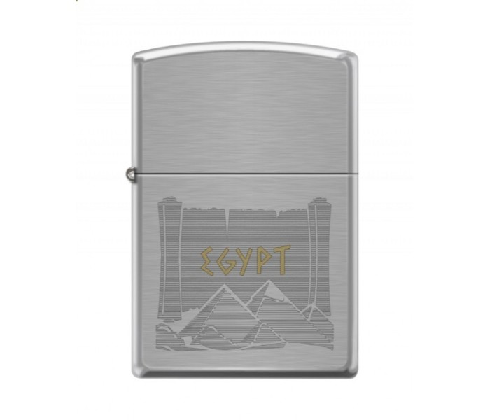 Zippo 200 AE400427 Brush Finish Chrome Egypt Lighter Silver - Zoom Image