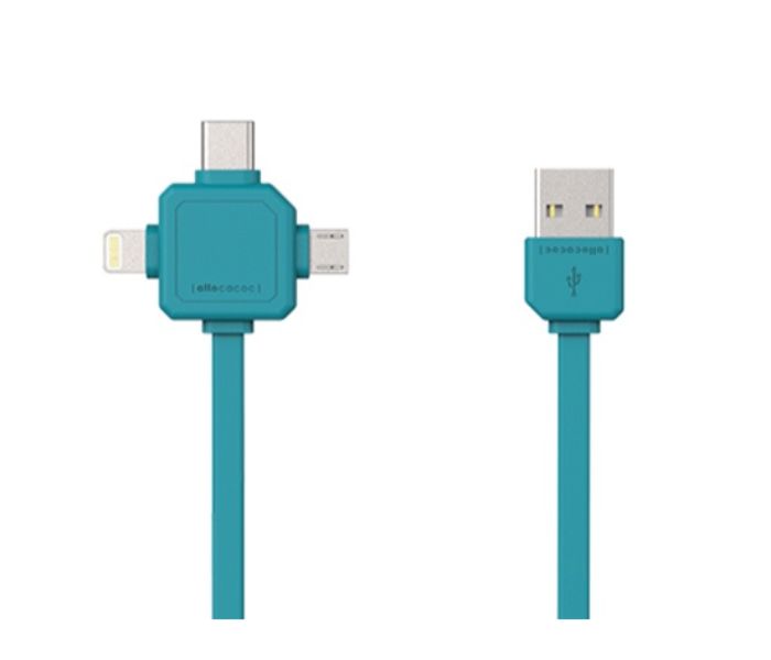 ALLOCACOC 9003BL 3 In 1 USB Cable Blue - Zoom Image