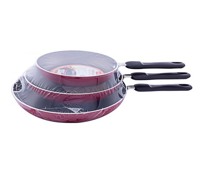 Prestige PR21784 3 Pieces Non-Stick Fry Pan Set, Red - Zoom Image 1