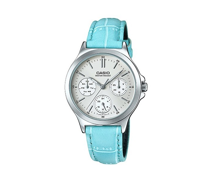 Casio LTP-V300L-2ADF Womens Analog Watch Silver and Blue - Zoom Image