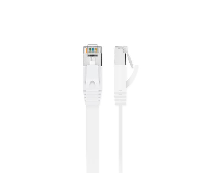 Promate Linkmate-L2 RJ45 CAT7 Ethernet LAN Network Flat Cable with High Speed Transmission, White - Zoom Image 6