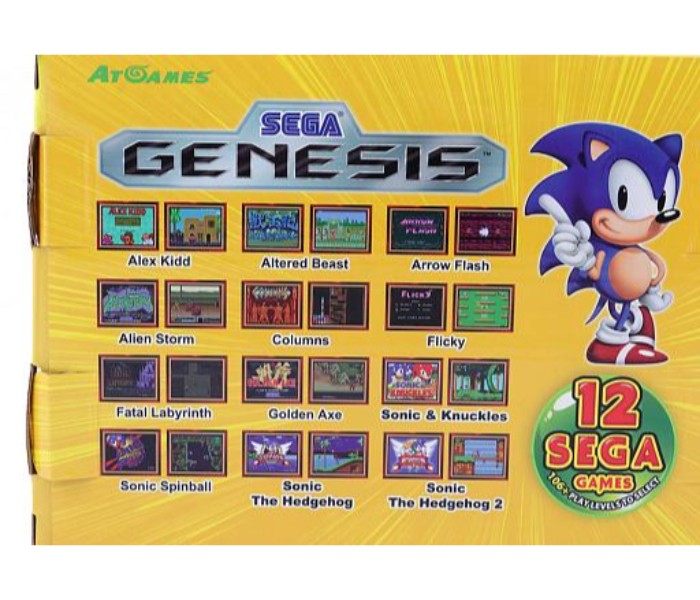 Sega Genesis Game Player Sonic the Hedgehog 1 and 2 Plug into TV With Built-in 12 Sega Games SGP12 Black - Zoom Image 2