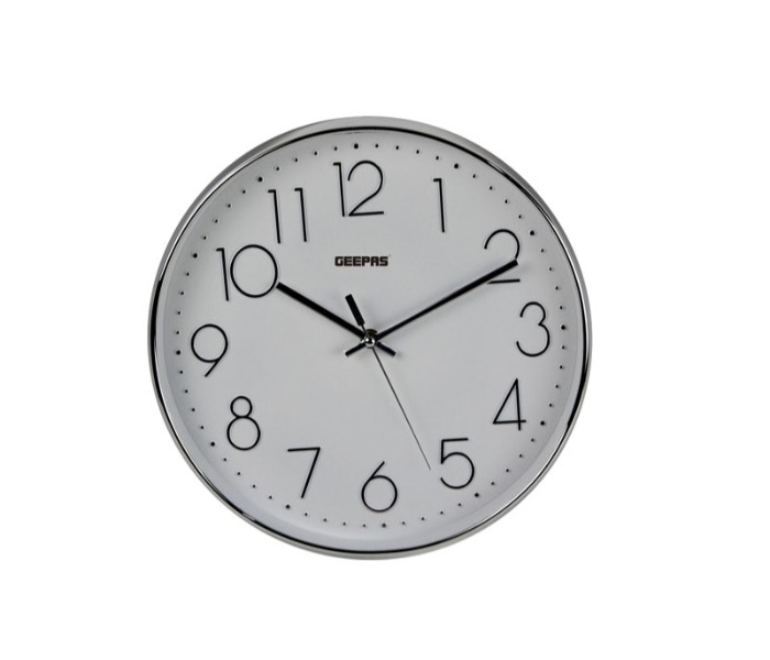 Geepas GWC26011 Wall Clock 3D Silver Silver - Zoom Image