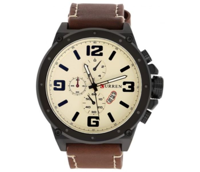 Curren 8230 Fashion Quartz Watch For Men Brown And Beige - Zoom Image 2