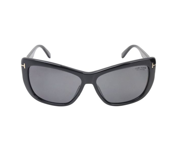 Tomford TF434 01D Lindsay Cat Eye Black Frame & Grey Mirrored Sunglasses for Women - Zoom Image 2