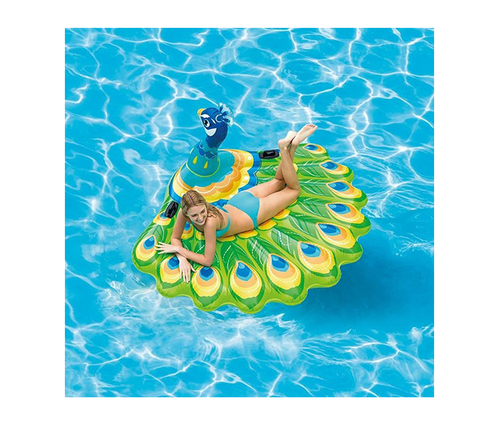 Intex ZX-57250 193 x 163 x 94CM Giant Inflatable Peacock Island Pool Float - Zoom Image 1