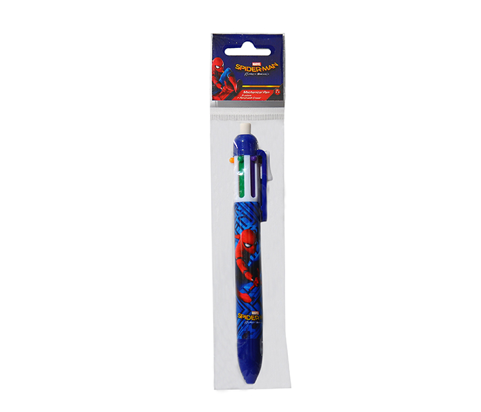 Spiderman S4-SFCO07442 Face Mechanical Pen 5 + 1 with Eraser - Red & Blue - Zoom Image