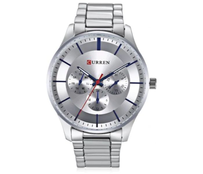 Curren 8282 Analog Quartz Watch For Men Silver - Zoom Image 2