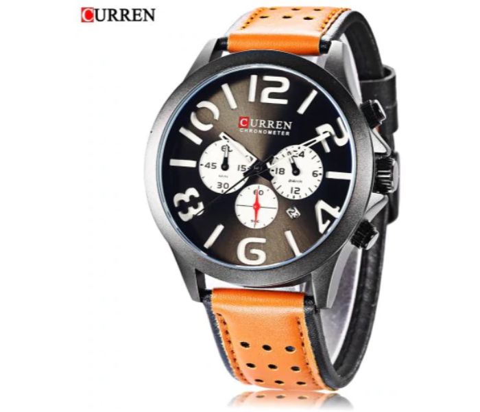 Curren 8244 Analog Quartz Watch For Men White And Black - Zoom Image 1