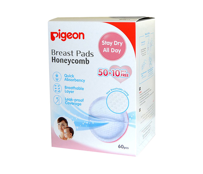 Pigeon N11583509A 60 Pieces Honeycomb Breast Pads - White - Zoom Image 2