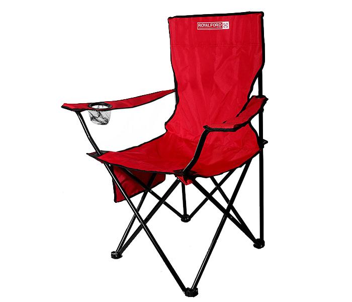 Royalford RF8678 Foldable Camping Chair with Carry Bag, Red - Zoom Image