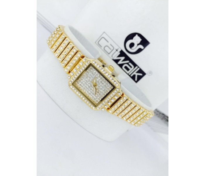 Catwalk CW-155 Genuine quality Fashionable Cz Watch For Women - Gold - Zoom Image