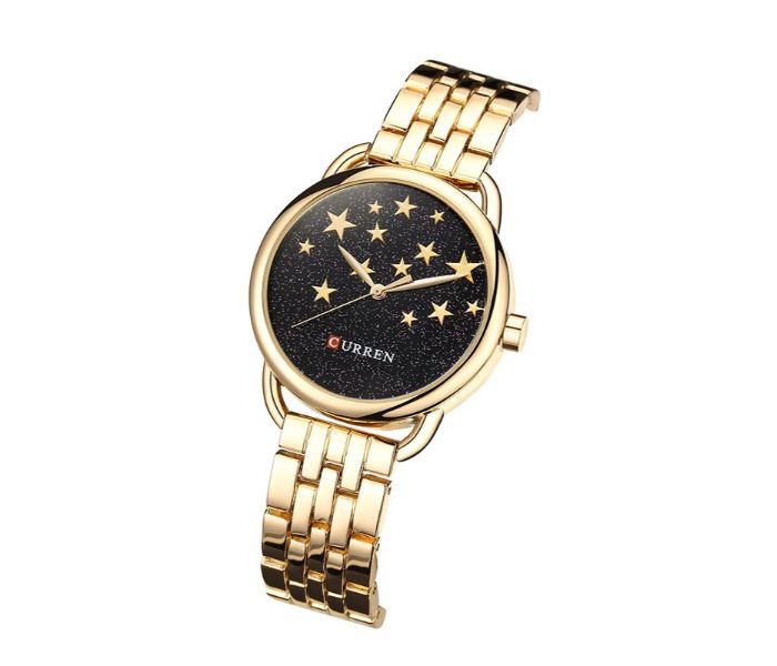 Curren 9013 Designed Quartz Watches For Women Gold And Black - Zoom Image 1