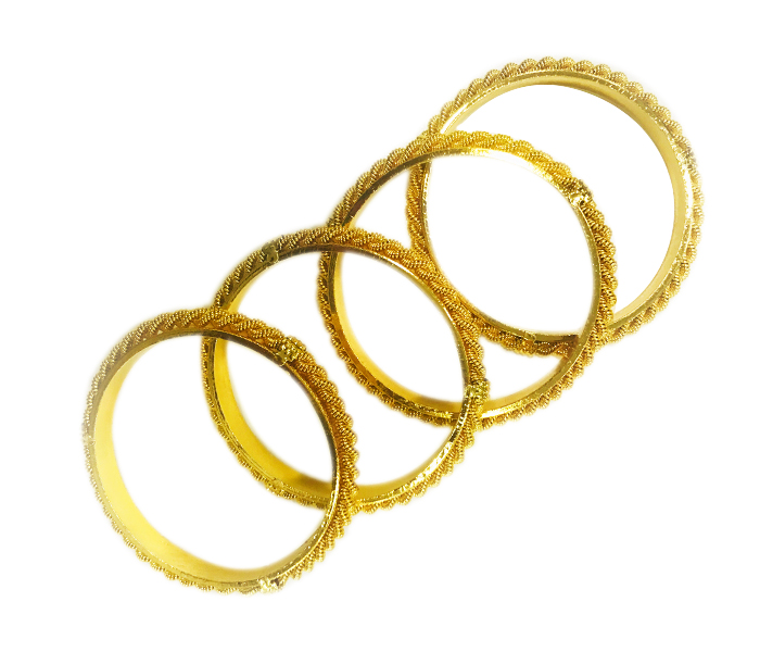 Milano 279238-01 4 Piece Spiral Design Baby Bangle Set 18kt Gold Plated - Zoom Image 2