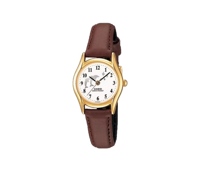 Casio LTP-1094Q-7B9DF Womens Analog Watch Brown and White - Zoom Image