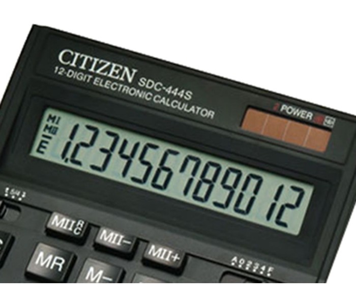 Citizen CTZ SDC 444S 12 Digit Basic Calculator Black - Zoom Image 2