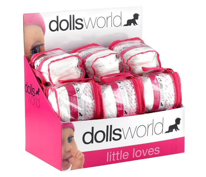 Dolls World 8716 46cm Nappy Bag 4 Pcs White and Pink - Zoom Image 2