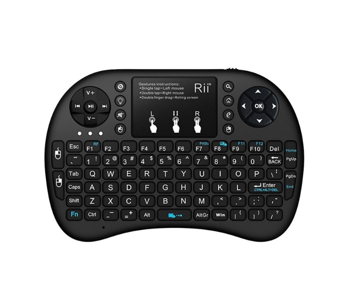 Mini Wireless Keyboard with Touchpad Mouse, LED Backlit MK563 Black - Zoom Image 2