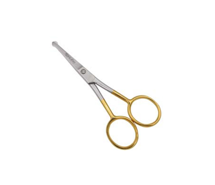 Tips & Toes TT-027 Stainless Steel Safety Ear & Nose Scissors - Goldplated - Zoom Image 3