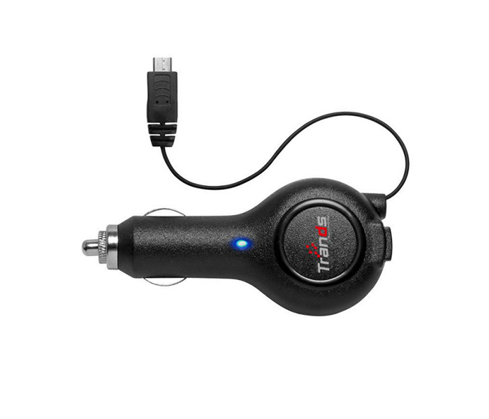 Trands TR-AD189 Retractable Micro USB Car Charger - Black - Zoom Image 2