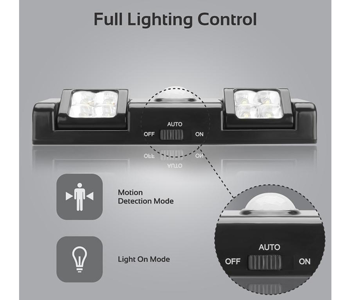 Promate MOTIONFLUX Indoor Motion-Activated LED Lights with Rechargeable Battery - Black - Zoom Image 4