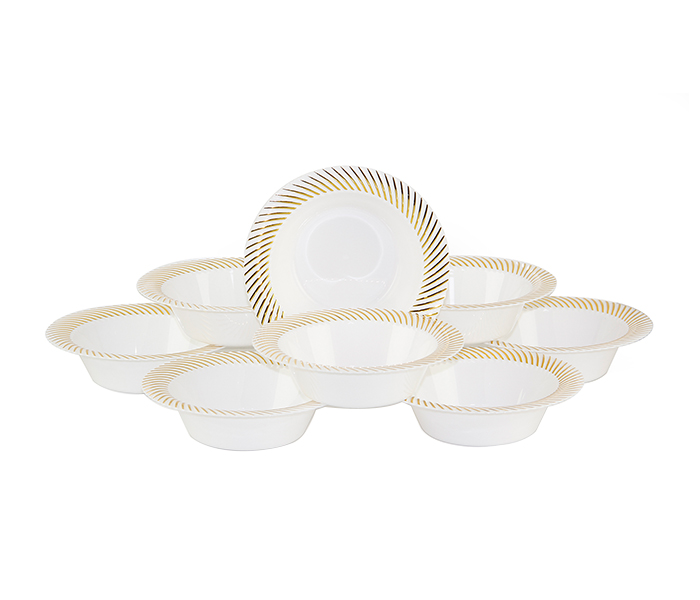 Rosymomen 2374 4-inch Plastic Bowl Set - 10 Pieces, Gold - Zoom Image 2