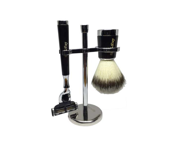 Tips & Toes TT-671 3 Piece Premium Shaving Set with All Metal Chrome Classy Stand - Zoom Image 3