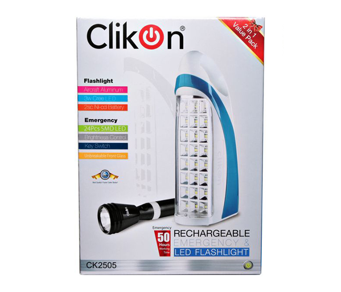 Clikon CK2505 Rechargeable Emergency Lantern & Flash Light - Zoom Image 4