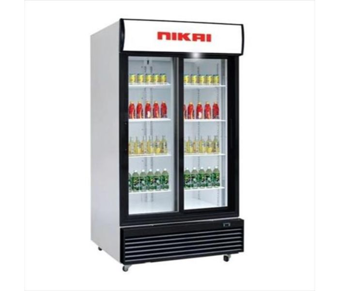 Nikai NSF1000SD Sliding Door Showcase Chiller 1000 Liter Black and White - Zoom Image