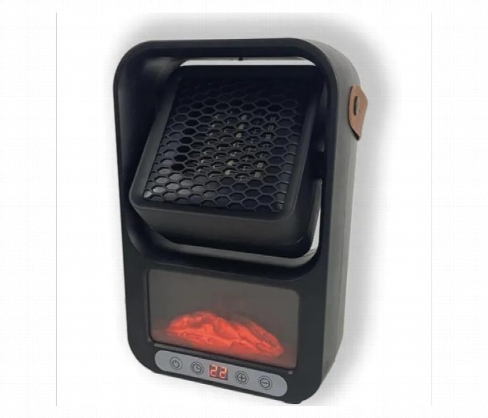 Adjustable 1000W Warm Mini Electric Fan Flame Room Heater With Wall Socket For Room -Black - Zoom Image 2