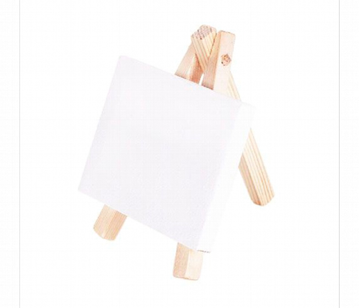 Mini Canvas With Wooden Easel Stand Set White 7 Into 9Cm - Zoom Image 1