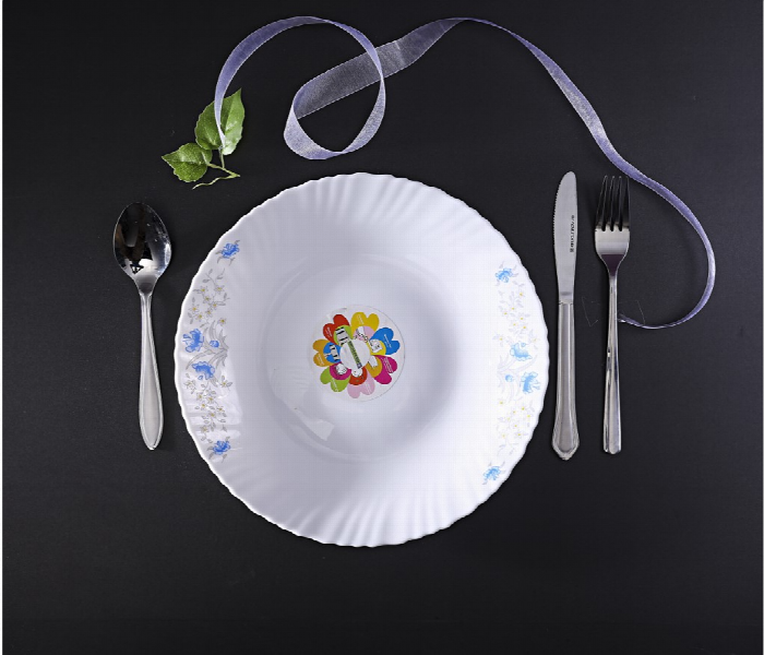 Royalford Rf5678 10.5 Inch Opal Ware Romantic Dinner Plate  White - Zoom Image 4
