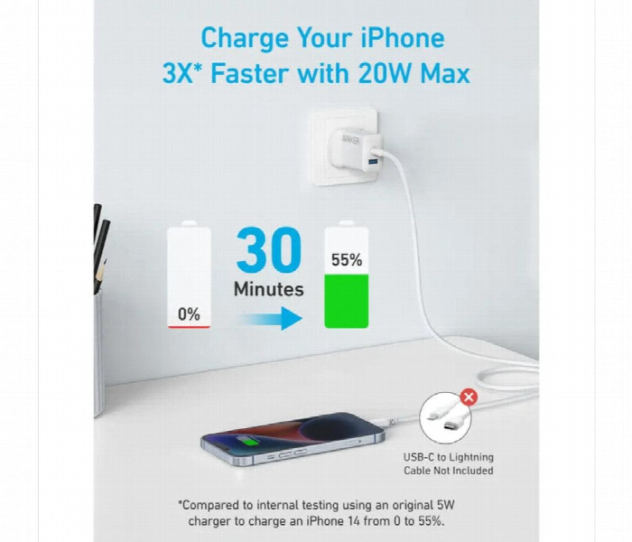 Anker High Speed  20W Usb C Type Charger  With Cable - Zoom Image 3