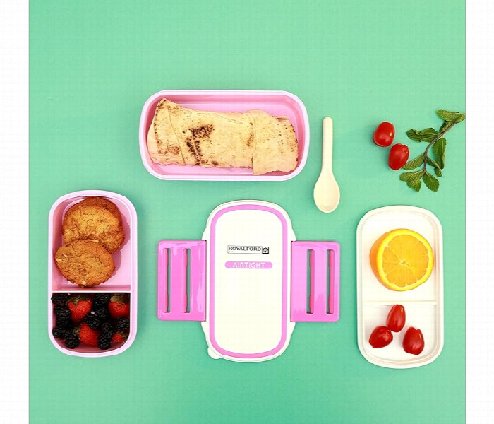 Royalford Rf4399 2 Layer Air Tight Lunch Box Pink - Zoom Image 2