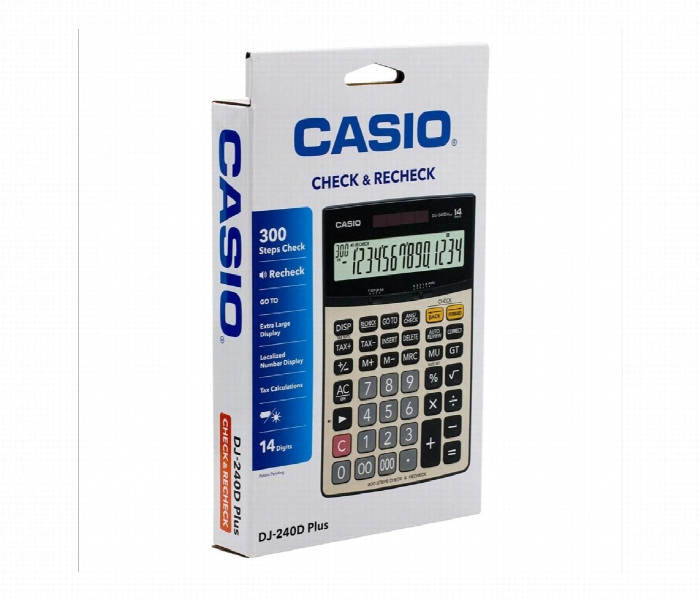 Casio Dj240D Plus 14 Digit Calculator With Check Function - Zoom Image 2