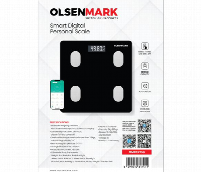 Olsenmark Ombs2256 Digital Personal Scale - Zoom Image 3