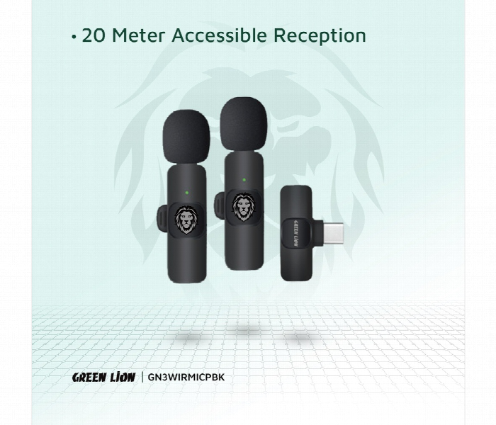 Green Lion 3 In 1 Wireless Microphone Dual Mic 20M Range - Zoom Image 5