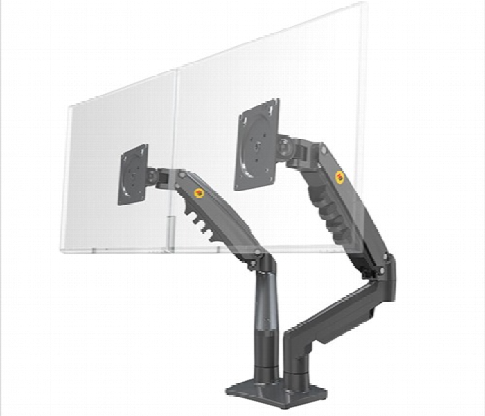 Nb North Bayou F160 Dual Monitor Mount Arm Matte Gray For 17 To 27 Inch Screens - Zoom Image 1