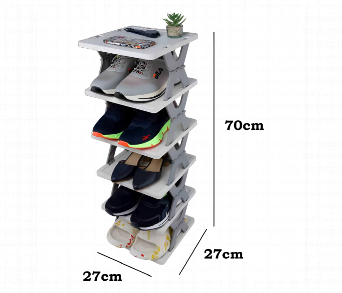 Foldable Multi Layer Plastic Shoe Rack Organizer - Zoom Image 4