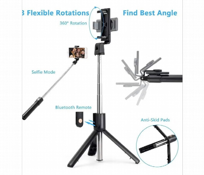 Tiktok Rmn K10 Wireless Selfie Stick  Black - Zoom Image 3