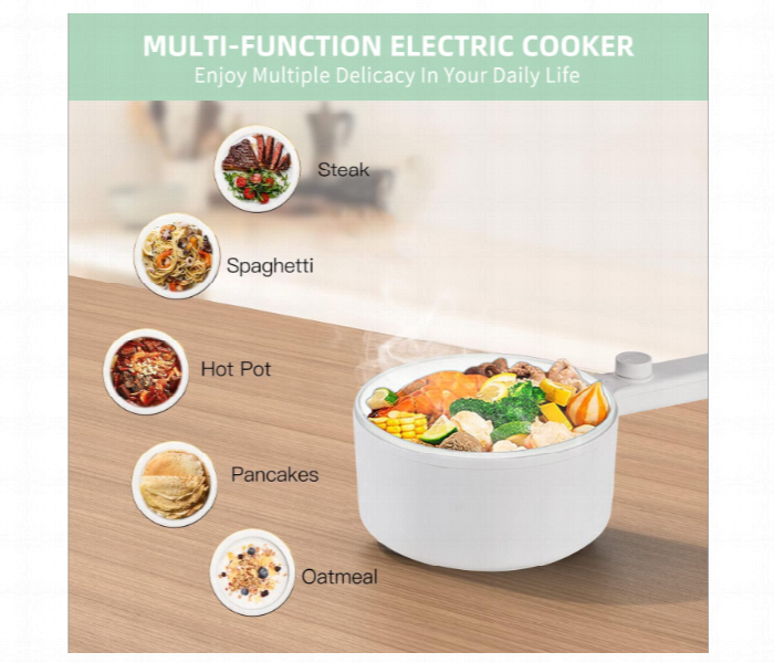 Portable Electric Hot Pot Cooker Steamer Multifunctional Non Stick Pan Suitable For Ramen Steak Egg Rice Oatmeal Soup - Zoom Image 3